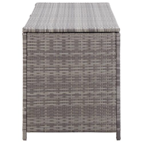 Garden Storage Box Grey 120x50x60cm Poly Rattan - Image 4