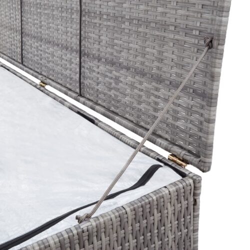 Garden Storage Box Grey 120x50x60cm Poly Rattan - Image 6
