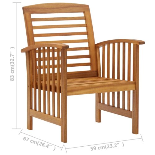 Garden Chairs 2pcs Solid Acacia Wood - Image 8