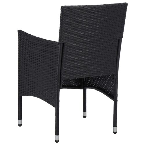 Garden Dining Chairs 2pcs Poly Rattan Black - Image 5