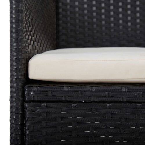 Garden Dining Chairs 2pcs Poly Rattan Black - Image 6