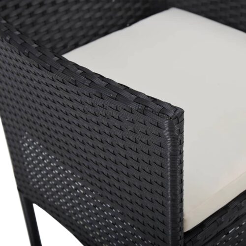 Garden Dining Chairs 2pcs Poly Rattan Black - Image 7