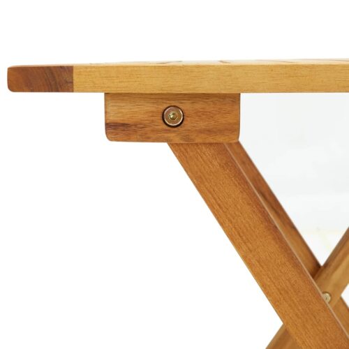 Outdoor Deck Chair with Footrest Table Solid Wood Acacia - Image 10