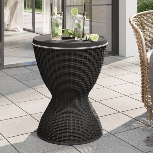 3-in-1 Ice Cooler Table Black Polypropylene - Image 3