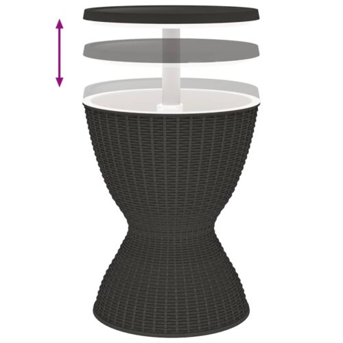 3-in-1 Ice Cooler Table Black Polypropylene - Image 4