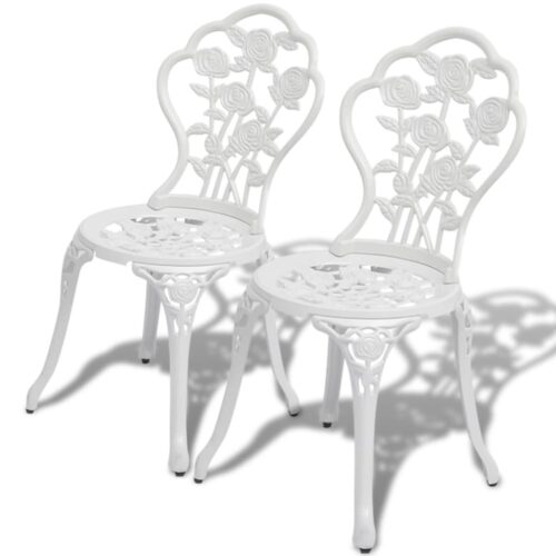 Bistro Chairs 2pcs Cast Aluminium White