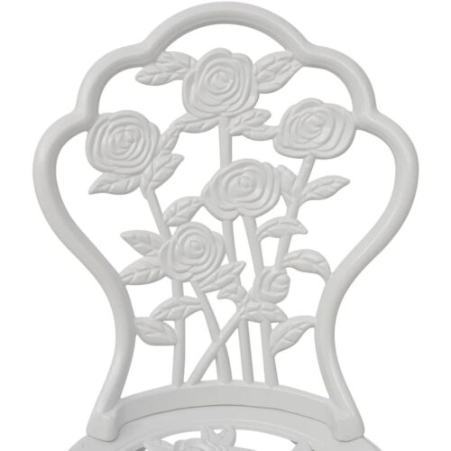 Bistro Chairs 2pcs Cast Aluminium White - Image 3