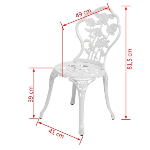 Bistro Chairs 2pcs Cast Aluminium White - Image 5