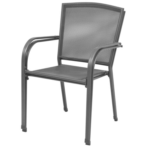 Stackable Garden Chairs 2pcs Steel Grey - Image 3