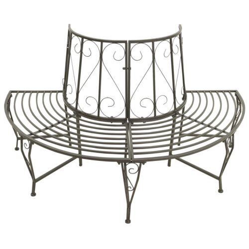Garden Half Round Tree Bench 160cm Steel - Image 2