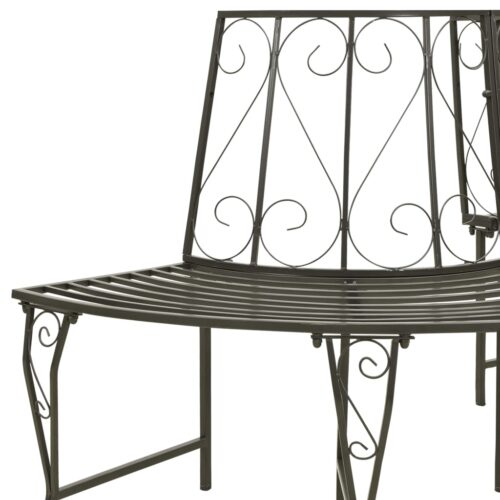 Garden Half Round Tree Bench 160cm Steel - Image 4