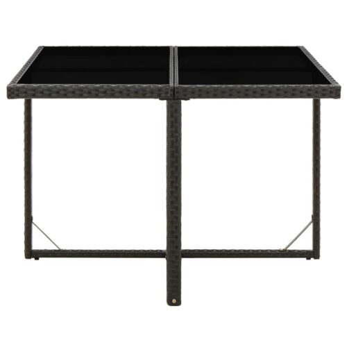 Garden Table Black 109x107x74cm Poly Rattan Glass - Image 2