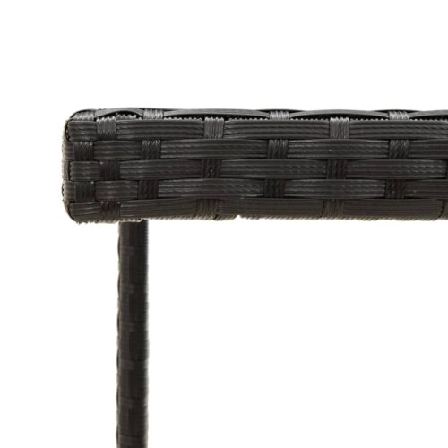 Garden Table Black 109x107x74cm Poly Rattan Glass - Image 4