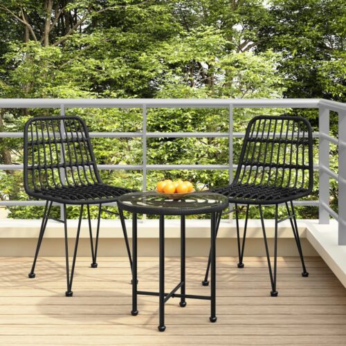 Garden Chairs 2pcs Black 48x62x84cm PE Rattan - Image 9