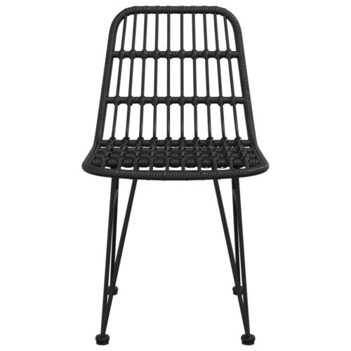 Garden Chairs 2pcs Black 48x62x84cm PE Rattan - Image 4