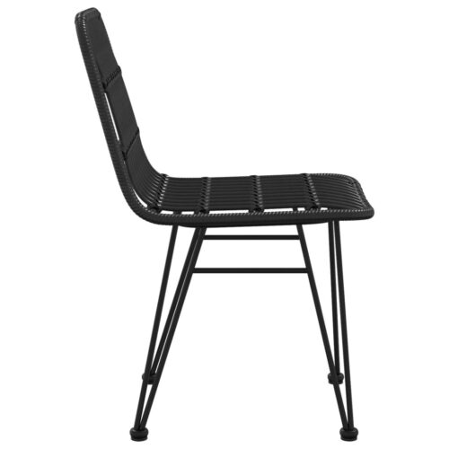 Garden Chairs 2pcs Black 48x62x84cm PE Rattan - Image 5