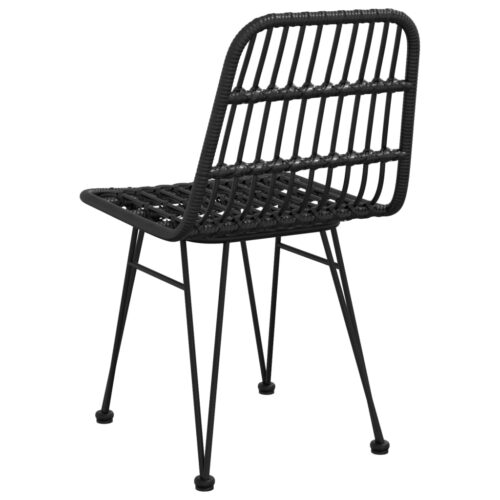 Garden Chairs 2pcs Black 48x62x84cm PE Rattan - Image 6