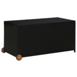 Garden Storage Box Black 120x65x61cm Poly Rattan