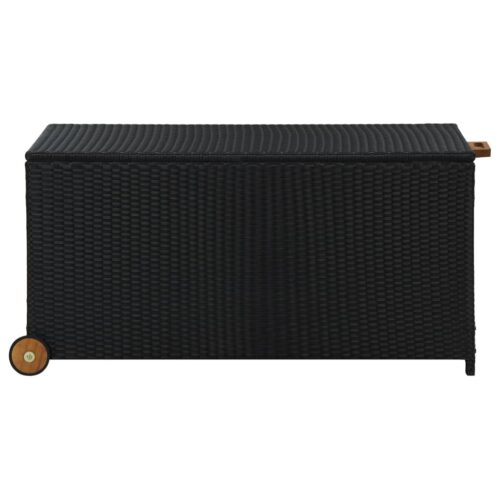 Garden Storage Box Black 120x65x61cm Poly Rattan - Image 2