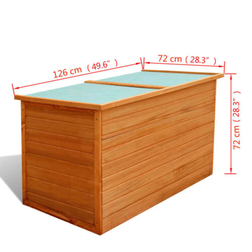 Garden Storage Box 126x72x72cm Wood - Image 7