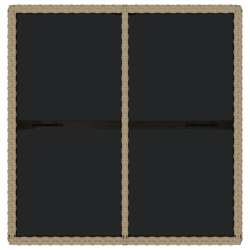 Garden Table Beige 109x107x74cm Poly Rattan Glass - Image 5