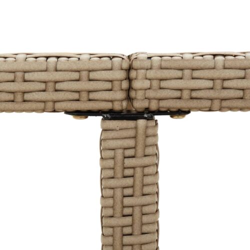 Garden Table Beige 109x107x74cm Poly Rattan Glass - Image 6
