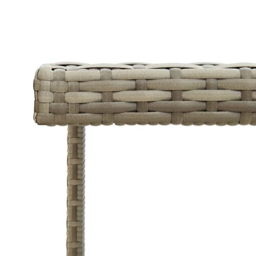 Garden Table Grey 109x107x74cm Poly Rattan Glass - Image 4