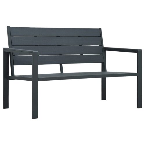 Garden Bench 120cm HDPE Grey WoodLook