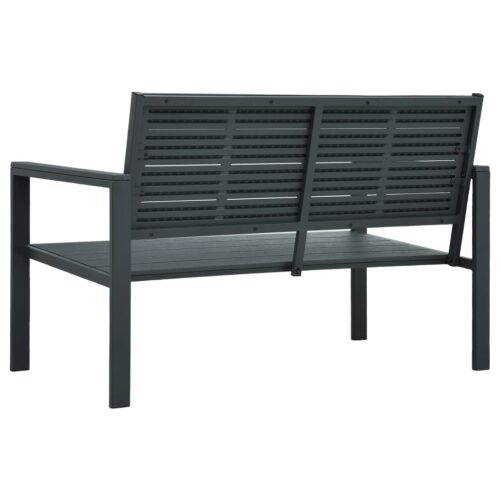 Garden Bench 120cm HDPE Grey WoodLook - Image 4