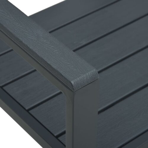 Garden Bench 120cm HDPE Grey WoodLook - Image 5