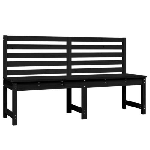 Garden Bench Black 157.5cm Solid Wood Pine