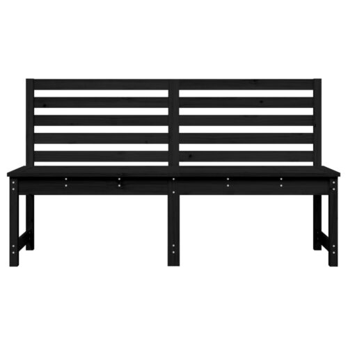 Garden Bench Black 157.5cm Solid Wood Pine - Image 4