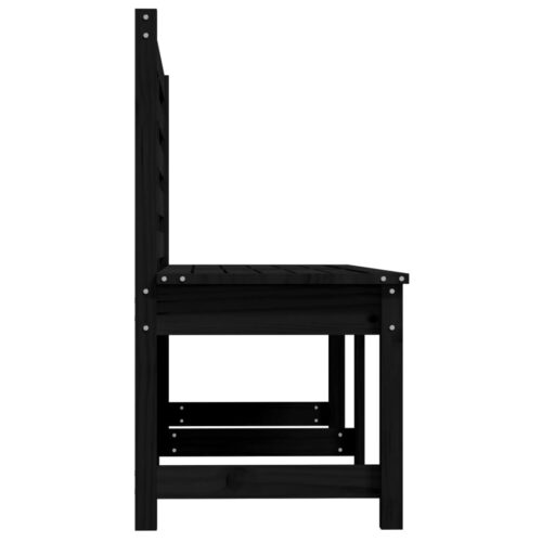 Garden Bench Black 157.5cm Solid Wood Pine - Image 5