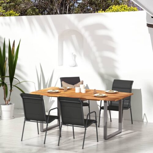 Garden Chairs 4pcs Steel Textilene Black - Image 8