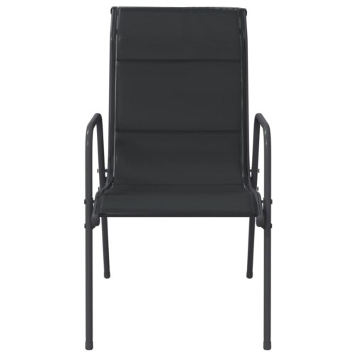 Garden Chairs 4pcs Steel Textilene Black - Image 4