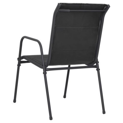 Garden Chairs 4pcs Steel Textilene Black - Image 6