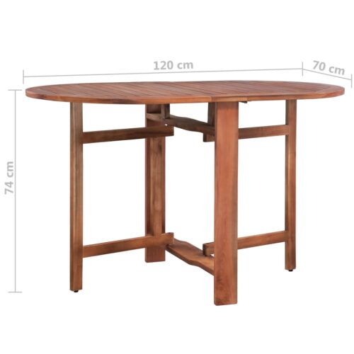 Garden Table 120x70x74cm Solid Acacia Wood - Image 8