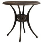 Garden Table Bronze 78x78x72cm Cast Aluminium
