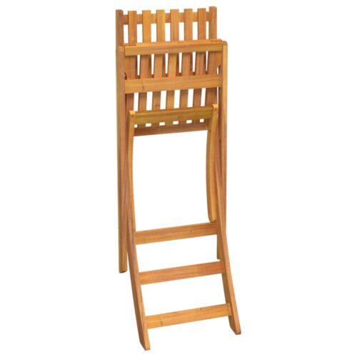 Folding Outdoor Bar Stools 2pcs Solid Wood Acacia - Image 5
