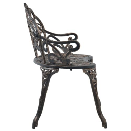 Bistro Bench 100cm Bronze Cast Aluminium - Image 4