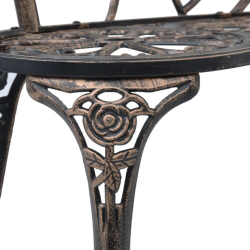 Bistro Bench 100cm Bronze Cast Aluminium - Image 5