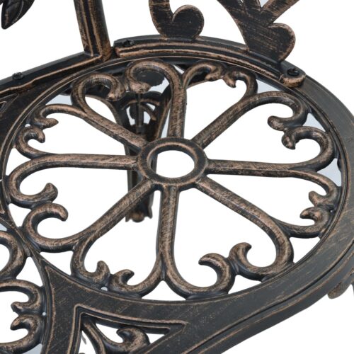 Bistro Bench 100cm Bronze Cast Aluminium - Image 6