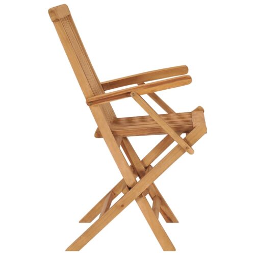 Folding Garden Chairs 2pcs Solid Teak Wood - Image 5