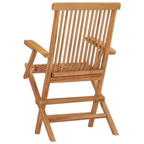 Folding Garden Chairs 2pcs Solid Teak Wood - Image 6
