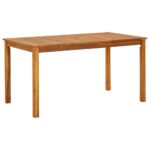 Garden Table 140x80x74cm Solid Acacia Wood