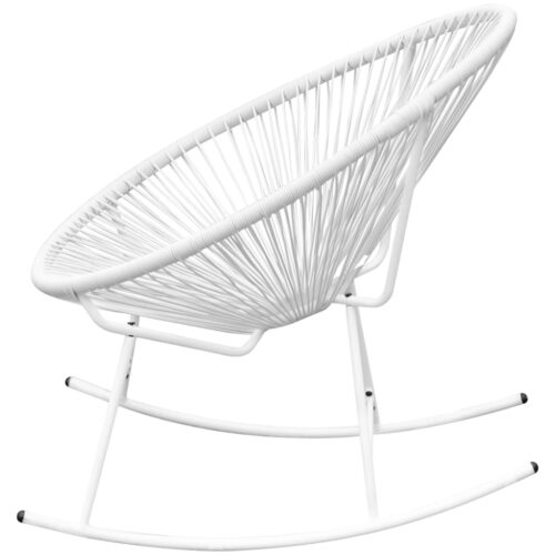 Outdoor Rocking Chair White Poly Rattan - Image 3