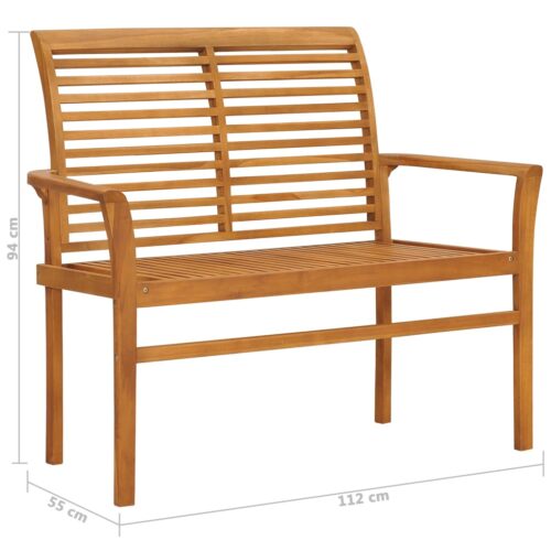 Garden Bench 112cm Solid Teak Wood - Image 6