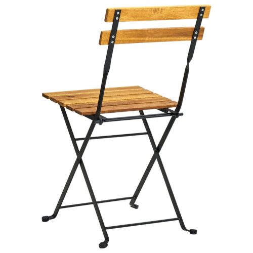Folding Bistro Chair 4pcs Solid Acacia Wood - Image 6