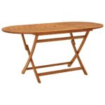 Folding Garden Table 160x85x75cm Solid Eucalyptus Wood