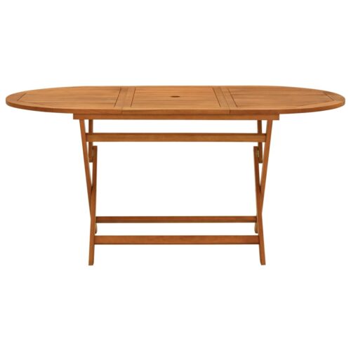 Folding Garden Table 160x85x75cm Solid Eucalyptus Wood - Image 2